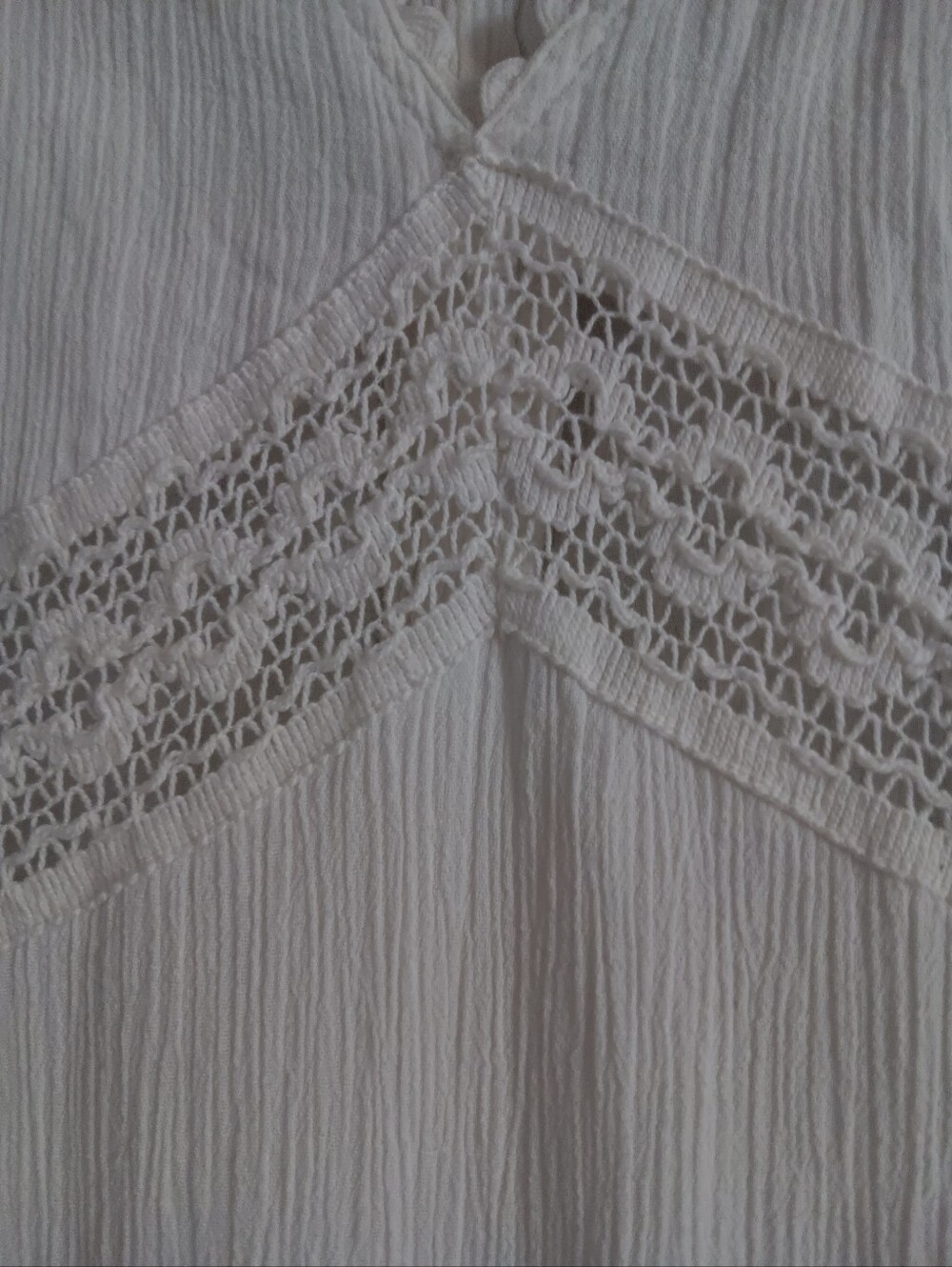 White Maxi Dress with Lace Trim - Women - Picture 4 of 4